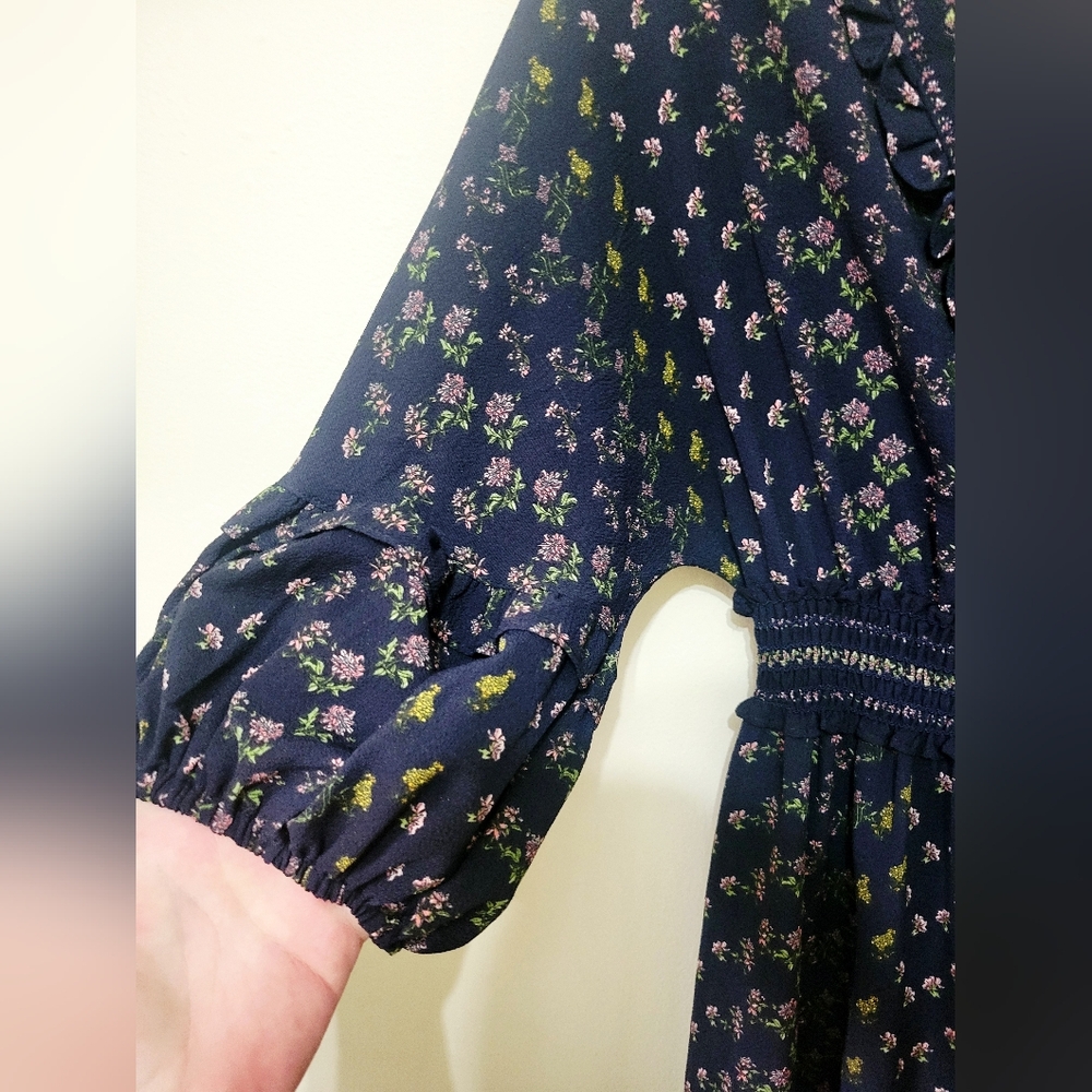 Max Studio Navy Floral Midi Dress - Picture 4 of 6